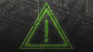 ransomware threat image with exclamation mark